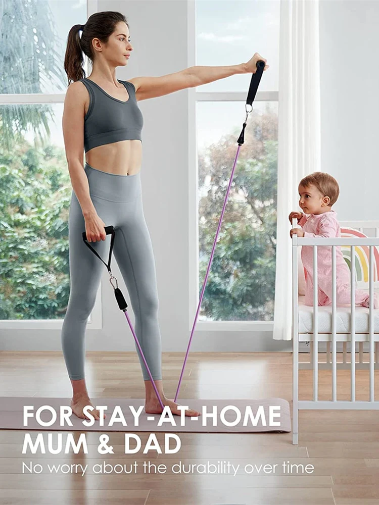 150lbs Resistance Bands Set for Women Latex Exercise Workout Band - Image 20