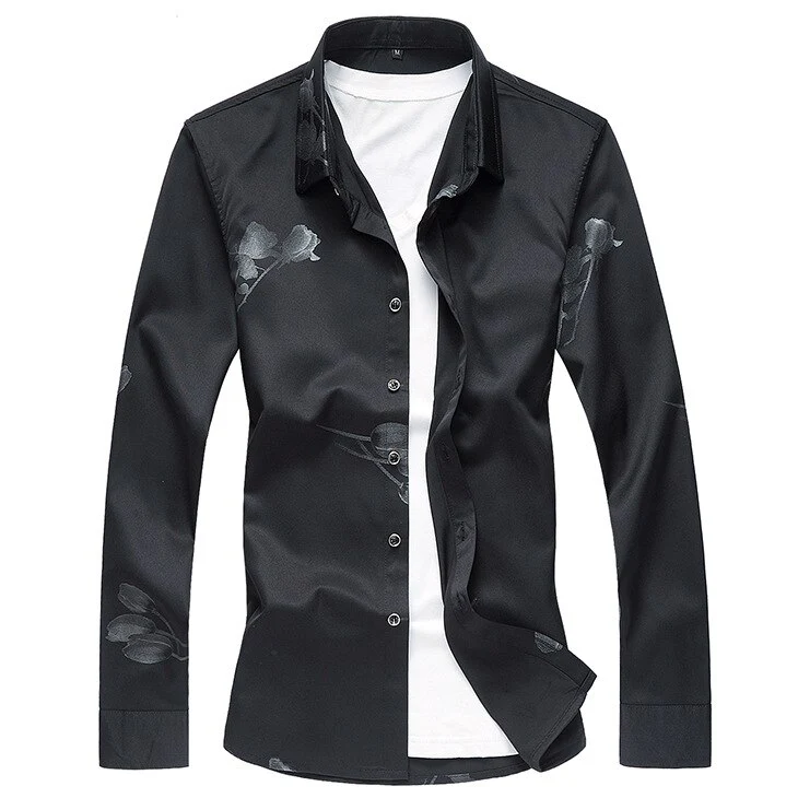 2021 Autumn New Men's Printed Shirt Fashion Casual - Image 11