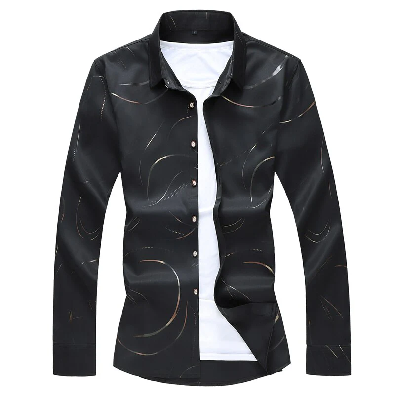 2021 Autumn New Men's Printed Shirt Fashion Casual - Image 12