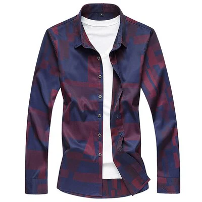 2021 Autumn New Men's Printed Shirt Fashion Casual - Image 3
