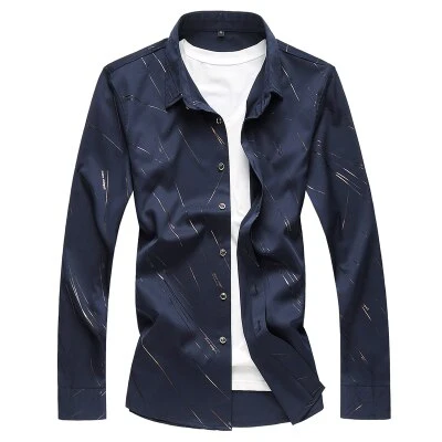 2021 Autumn New Men's Printed Shirt Fashion Casual - Image 5