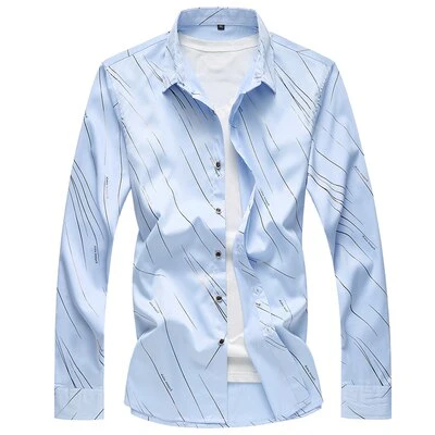 2021 Autumn New Men's Printed Shirt Fashion Casual - Image 6