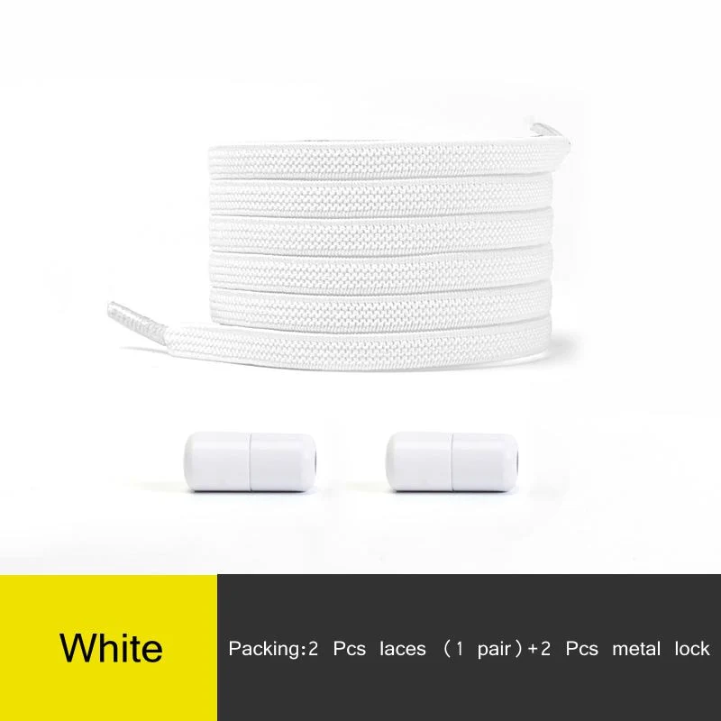 2021 New Elastic No Tie Shoe laces Flat Shoelaces For Kids and Adult Sneakers Shoelace Quick Lazy Metal Lock Laces Shoe Strings - Image 10