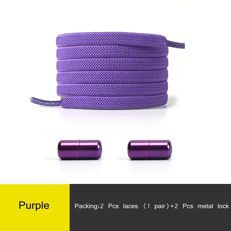 2021 New Elastic No Tie Shoe laces Flat Shoelaces For Kids and Adult Sneakers Shoelace Quick Lazy Metal Lock Laces Shoe Strings - Image 11