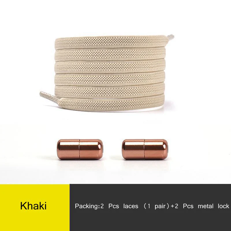 2021 New Elastic No Tie Shoe laces Flat Shoelaces For Kids and Adult Sneakers Shoelace Quick Lazy Metal Lock Laces Shoe Strings - Image 18