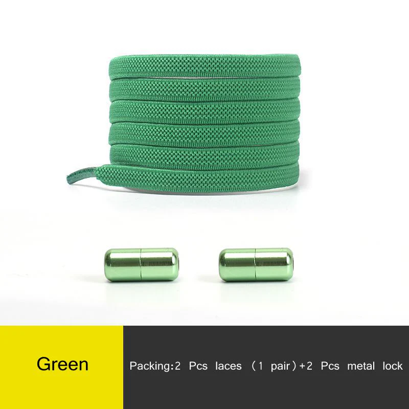 2021 New Elastic No Tie Shoe laces Flat Shoelaces For Kids and Adult Sneakers Shoelace Quick Lazy Metal Lock Laces Shoe Strings - Image 4