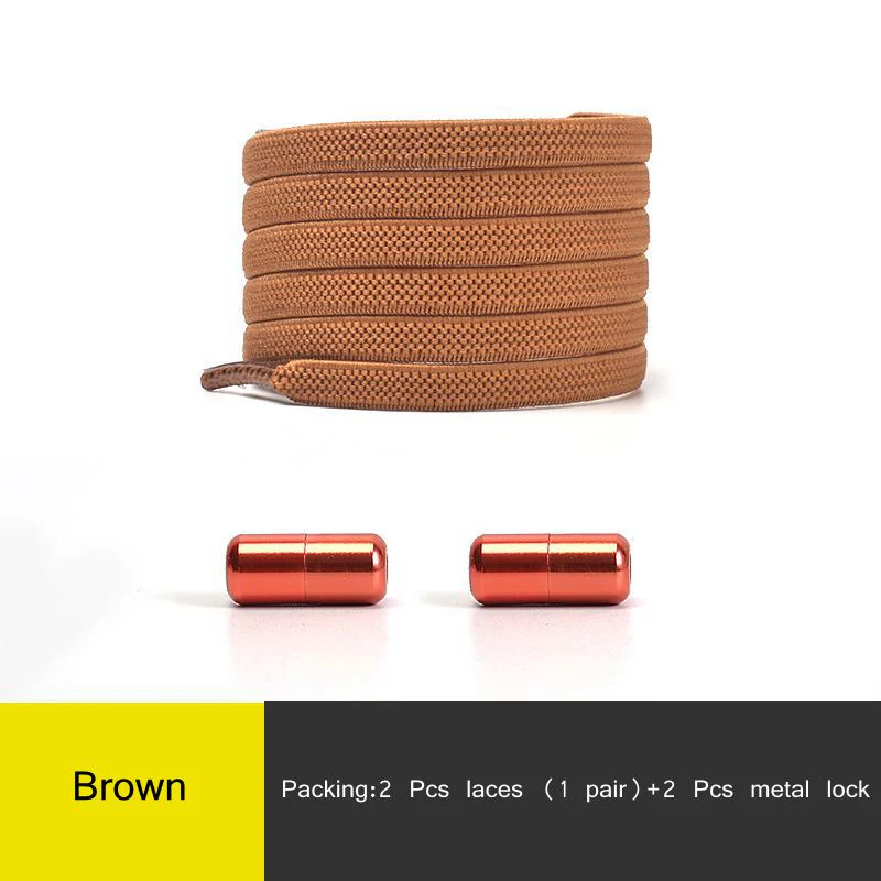 2021 New Elastic No Tie Shoe laces Flat Shoelaces For Kids and Adult Sneakers Shoelace Quick Lazy Metal Lock Laces Shoe Strings - Image 6