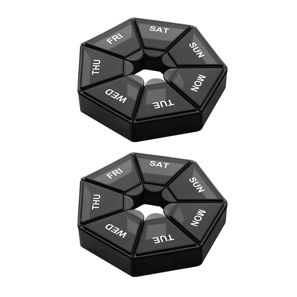 2Pcs/set Pill Case Plastic 7 Days Tablet Candy Box Portable Storage Tablet Holder Travel Organizer Pill Dispenser Container - Image 10