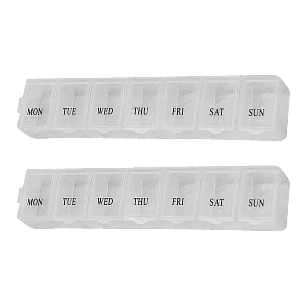 2Pcs/set Pill Case Plastic 7 Days Tablet Candy Box Portable Storage Tablet Holder Travel Organizer Pill Dispenser Container - Image 11