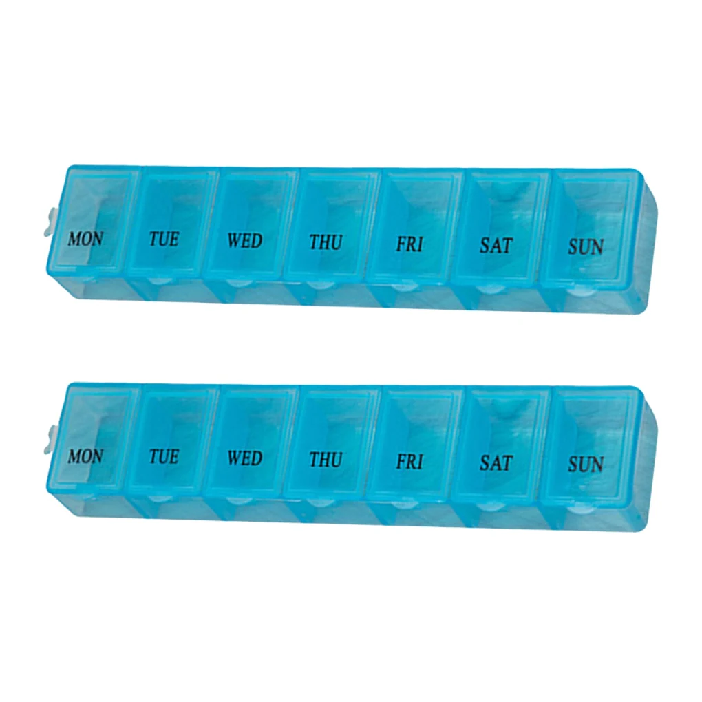 2Pcs/set Pill Case Plastic 7 Days Tablet Candy Box Portable Storage Tablet Holder Travel Organizer Pill Dispenser Container - Image 12