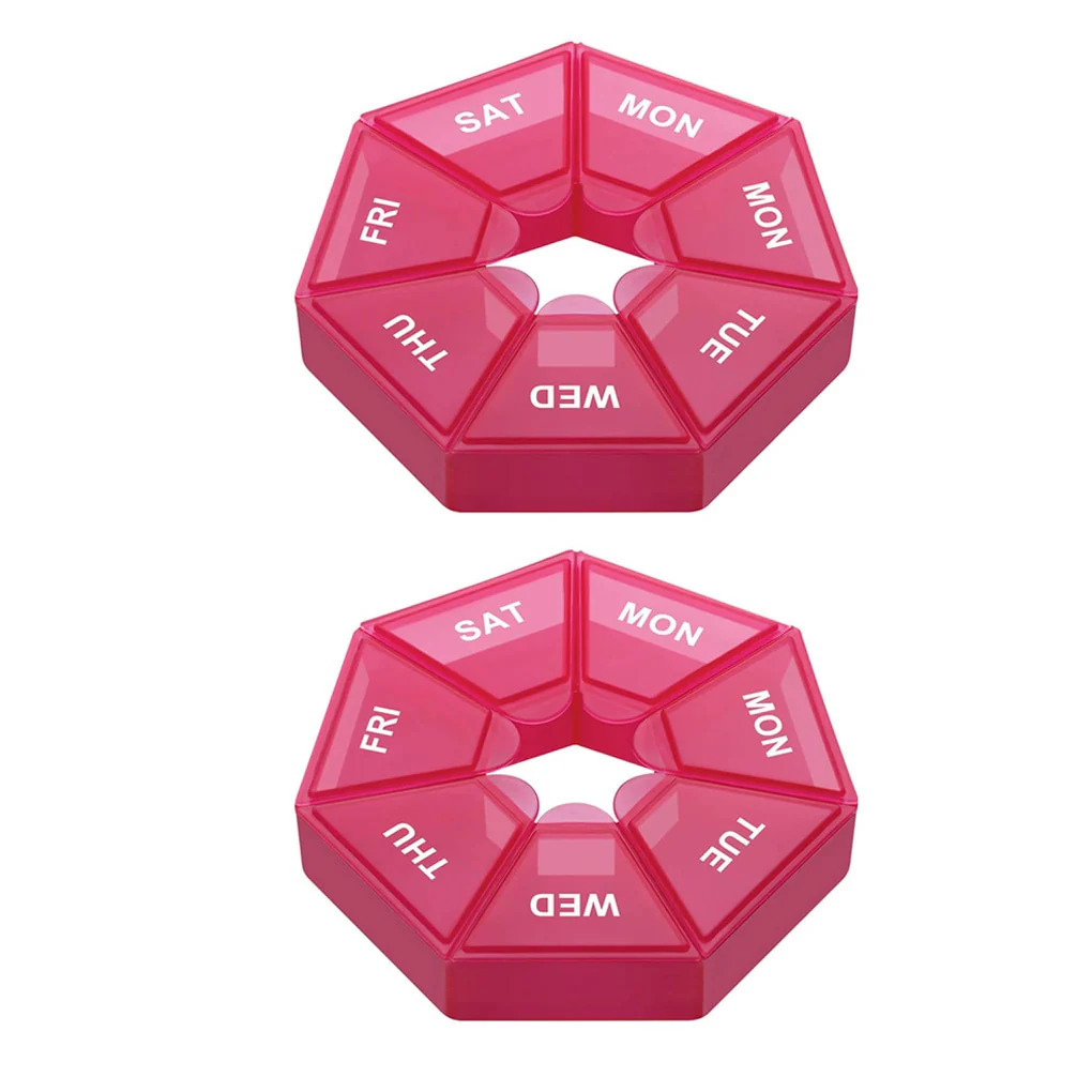 2Pcs/set Pill Case Plastic 7 Days Tablet Candy Box Portable Storage Tablet Holder Travel Organizer Pill Dispenser Container - Image 13