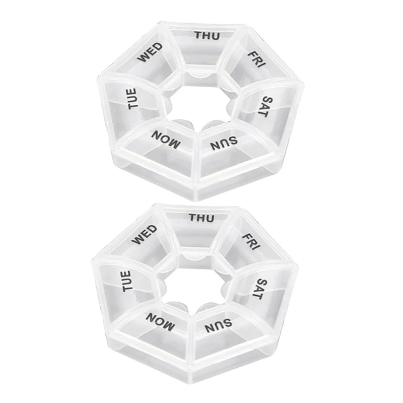 2Pcs/set Pill Case Plastic 7 Days Tablet Candy Box Portable Storage Tablet Holder Travel Organizer Pill Dispenser Container - Image 8