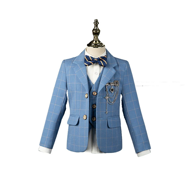 Boys Wedding Suit Kids Formal Blazer Jacket Vest Pants Bowtie 4PCS Tuxedo - Image 3
