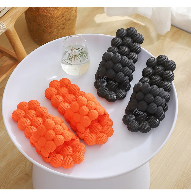 EVA  2021 trendy bubble cool slippers women fancy unisex fashion sandals home beach men massage slides slippers - Image 10