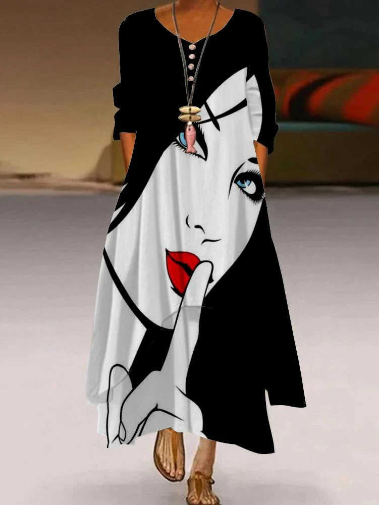 Floral Parrot Print Maxi Long Dress Women's Fashion Party Evening Dresses Sexy high Waist Robe Summer Long Sleeve Elegant Dress - Image 10