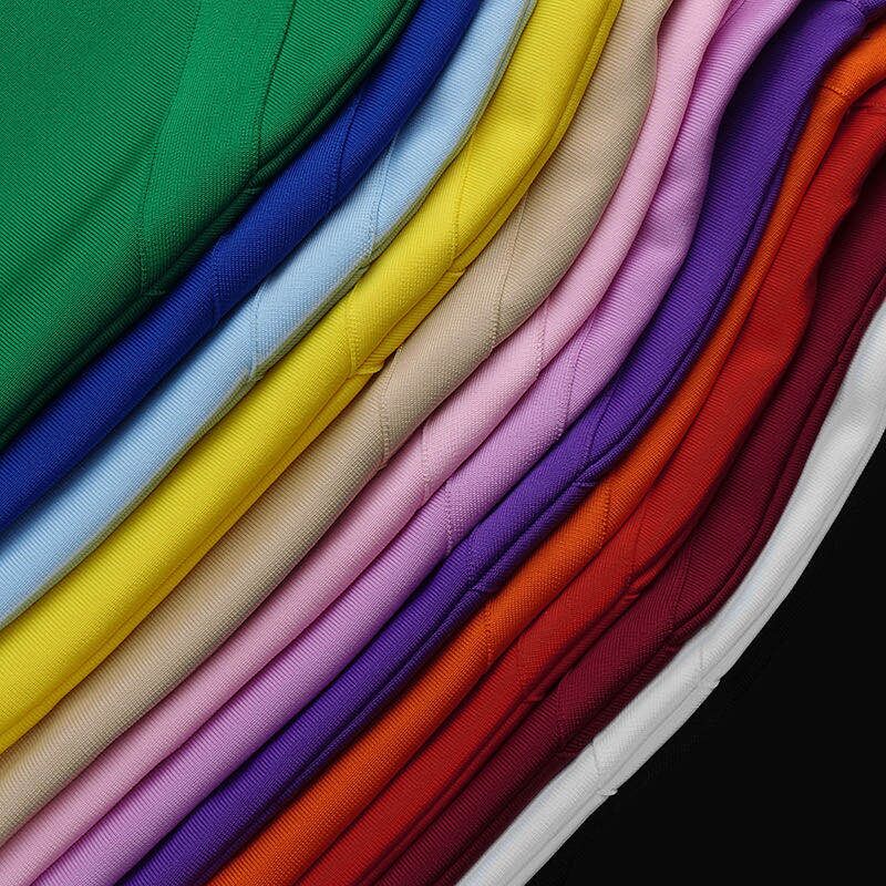 High Quality Pink Green Red Bodycon Knee Length Rayon Bandage Dress Evening Party Dress Vestidos - Image 15