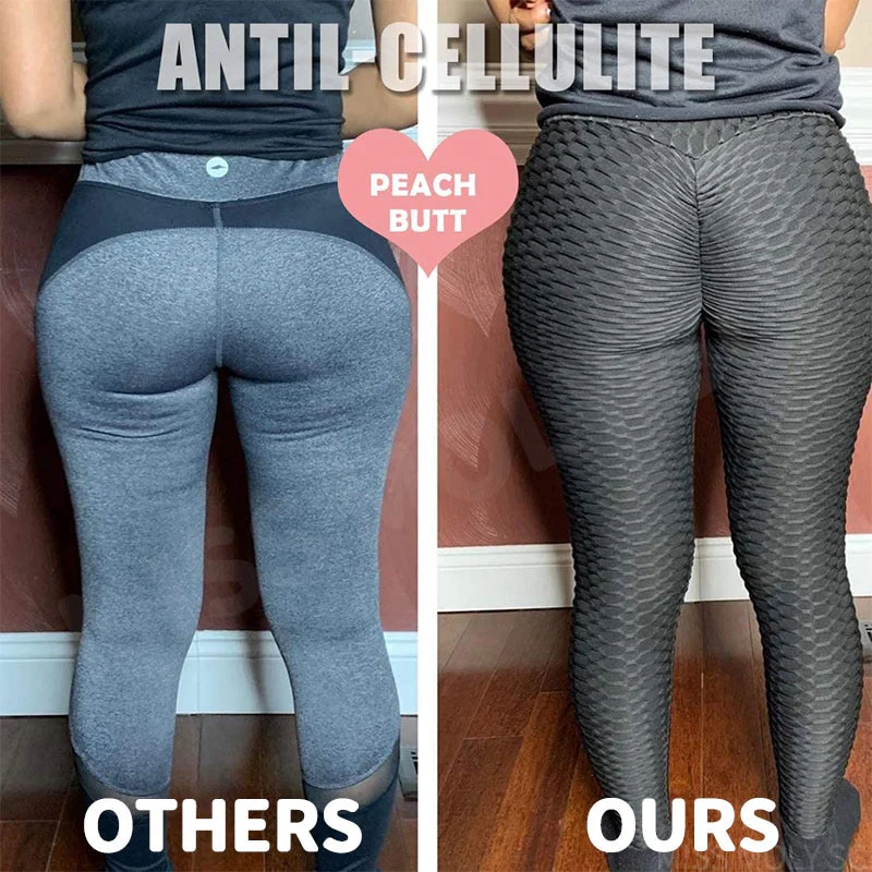 High Waist Leggings With Pocket Women Fitness Scrunch Butt Lifting Grid Leggings Booty Push Up Seamless Leggins Stretch Panties - Image 16