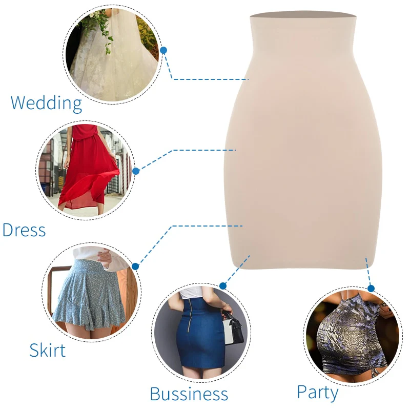 High Waist Tummy Control Slips Woman Seamless Slimming Half Slip Underwear Shapewear Body Shaper Underdress Petticoat Shapers - Image 11