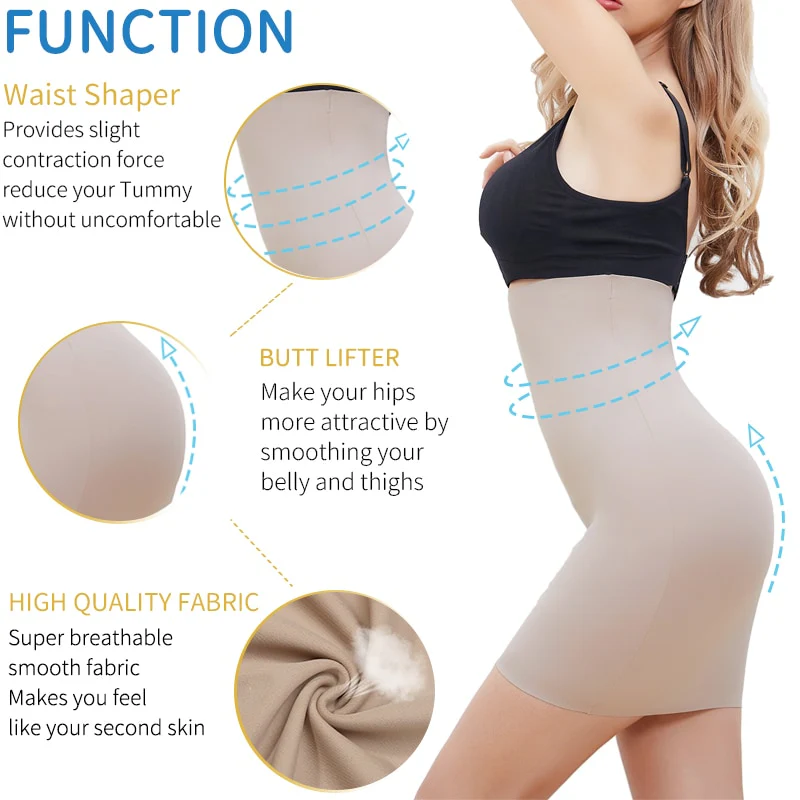 High Waist Tummy Control Slips Woman Seamless Slimming Half Slip Underwear Shapewear Body Shaper Underdress Petticoat Shapers - Image 9