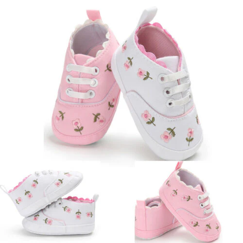 lioraitiin Summer Baby Infant Girl Soft Sole Crib Toddler Canvas Cute Flower Sneaker Shoes - Image 7