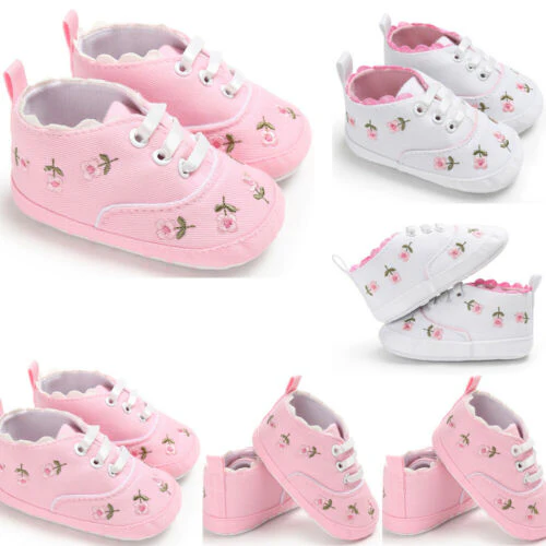 lioraitiin Summer Baby Infant Girl Soft Sole Crib Toddler Canvas Cute Flower Sneaker Shoes - Image 8