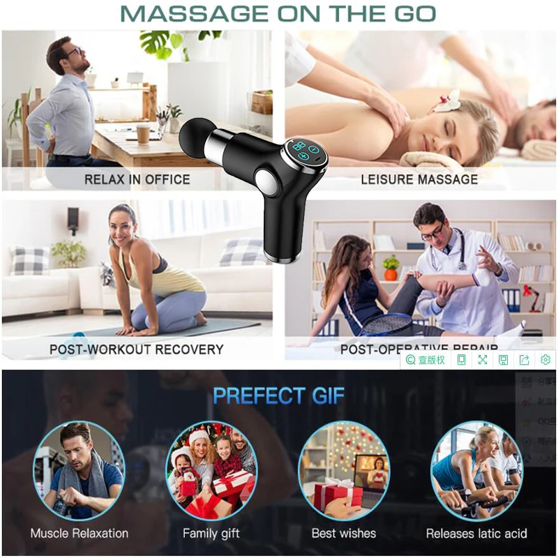 Massage Gun 32 Speed Deep Tissue Percussion Muscle Massager Fascial Gun For Pain Relief Body And Neck Vibrator Fitness - Image 14