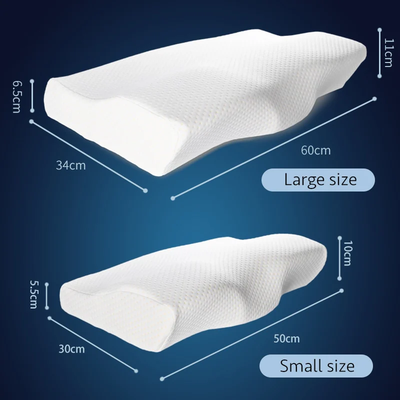 Memory Foam Bed Orthopedic Pillow Neck Protection Slow Rebound Memory Pillow Butterfly Shaped Health Cervical Neck Size 60/50 cm - Image 8