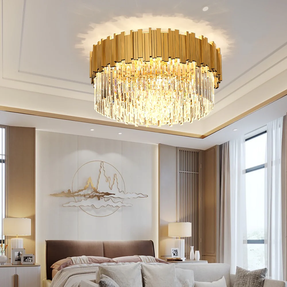 Modern Crystal Ceiling Chandelier For Living Room LED Luxury Gold Stainless Steel Lustres Cristal Lamp Hanging Fixtures Bedroom - Image 5