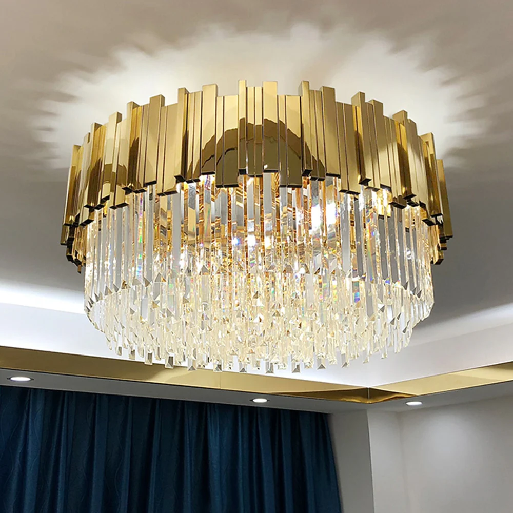 Modern Crystal Ceiling Chandelier For Living Room LED Luxury Gold Stainless Steel Lustres Cristal Lamp Hanging Fixtures Bedroom - Image 9