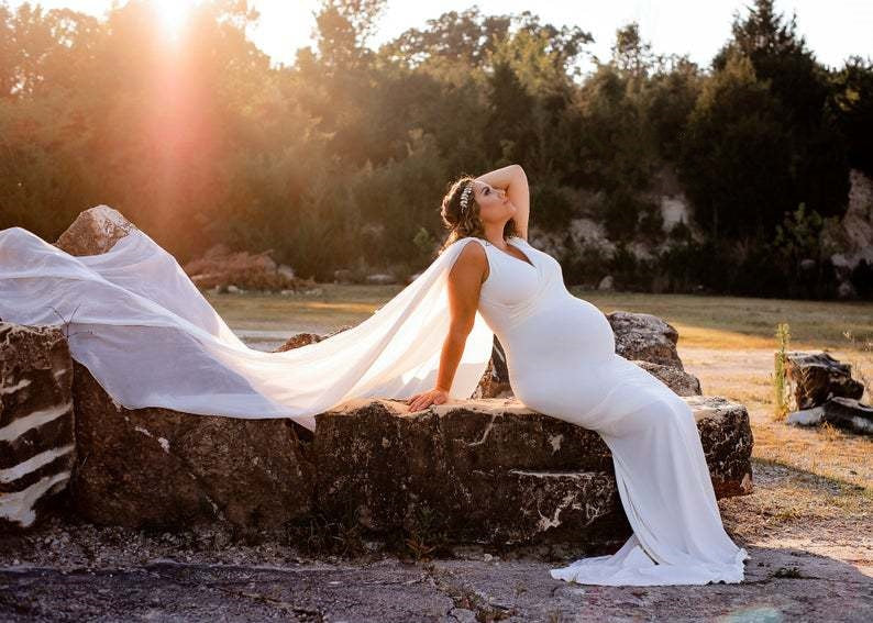 New Chiffon Maternity Pregnancy Dress Photography Props Sexy Maxi Maternity Gown Long Pregnant Dresses Photo Shooting For Women - Image 8