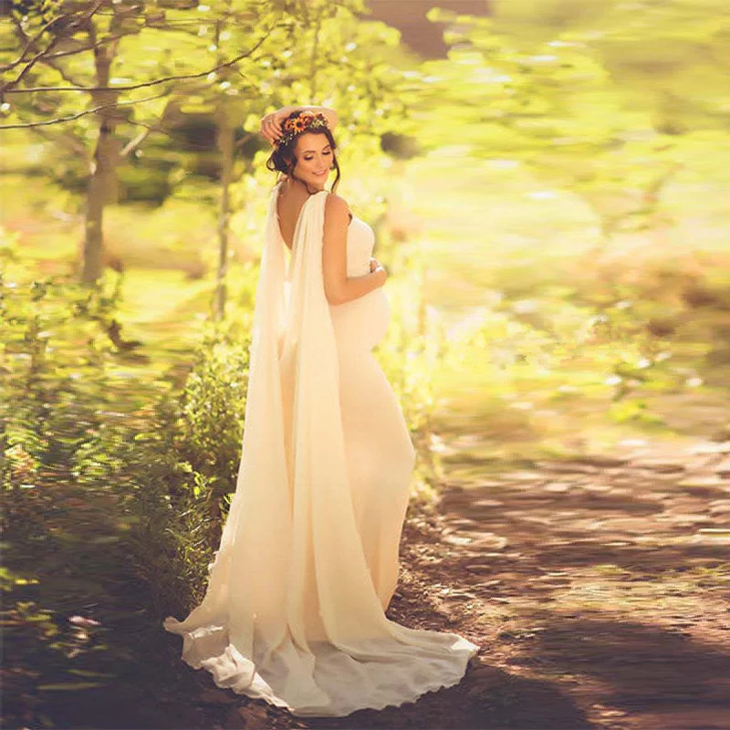 New Chiffon Maternity Pregnancy Dress Photography Props Sexy Maxi Maternity Gown Long Pregnant Dresses Photo Shooting For Women - Image 9