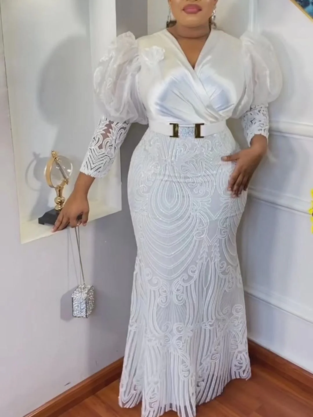 Plus Size African Party Long Dresses for Women 2023 New Dashiki Ankara Sequin Evening Gowns Turkey Outfits Robe Africa Clothing - Image 3