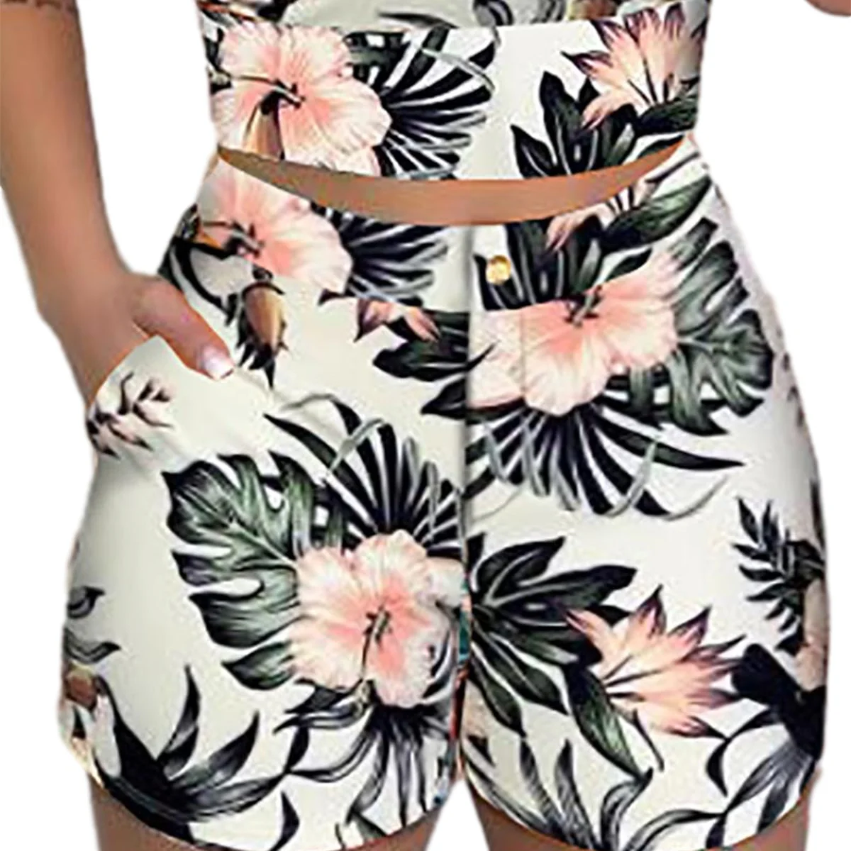 Summer Women Fashion 2-piece Outfit Set Sleeveless Print Top and Shorts Set for Ladies Women Party wear - Image 9
