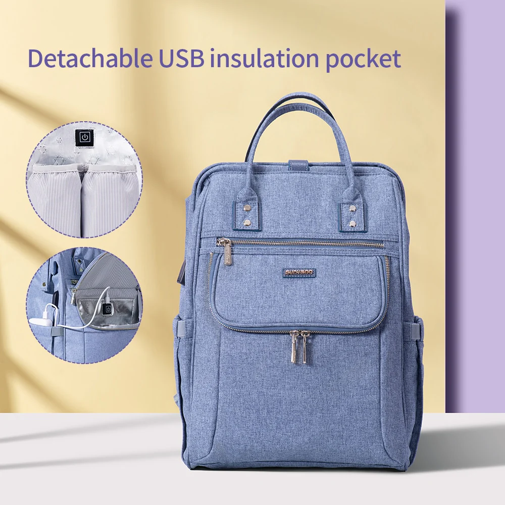 Sunveno New Diaper Bag Backpack Large Capacity Waterproof Nappy Bag Kits Mummy Maternity Travel Backpack Nursing Handbag - Image 7