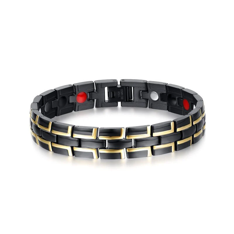 US Warehouse Magnetic Bracelets Male Link Black Wristband Magnetic Therapy Benefits Health Energy Stainless Jewelry Dropshipping - Image 3