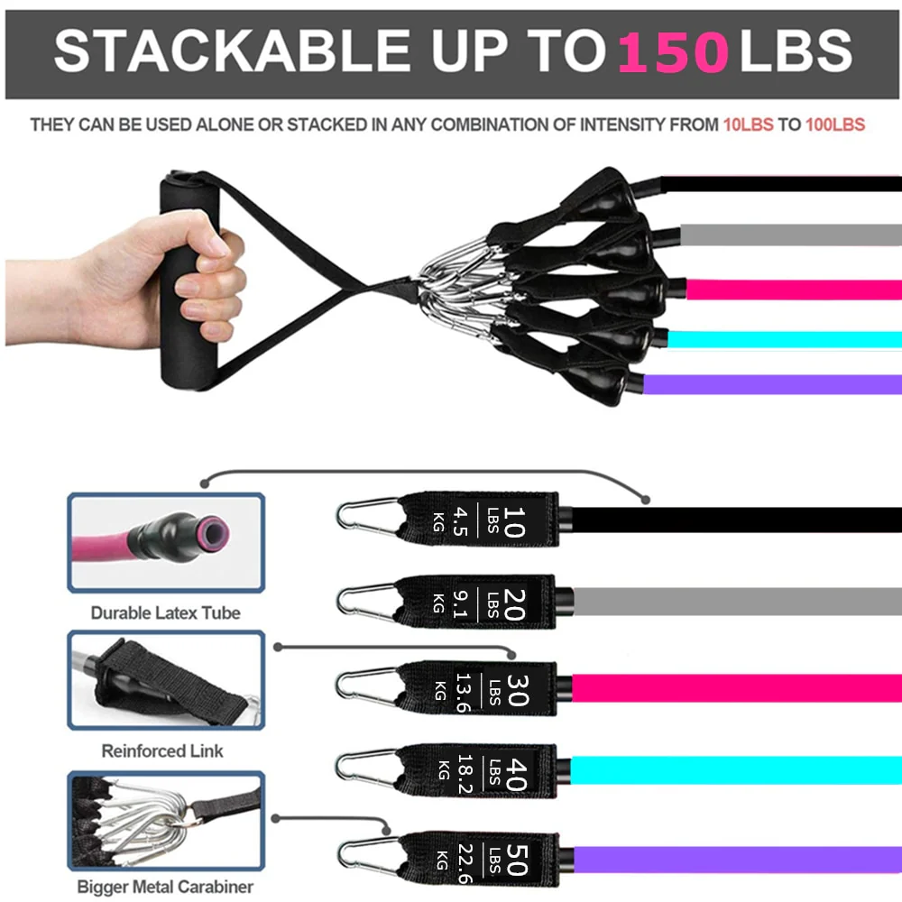 Women Fitness Resistance Loop Bands Set Training Exercise Yoga Expander Elastic Band Equipment for Home Workout Gym Bodybuilding - Image 18