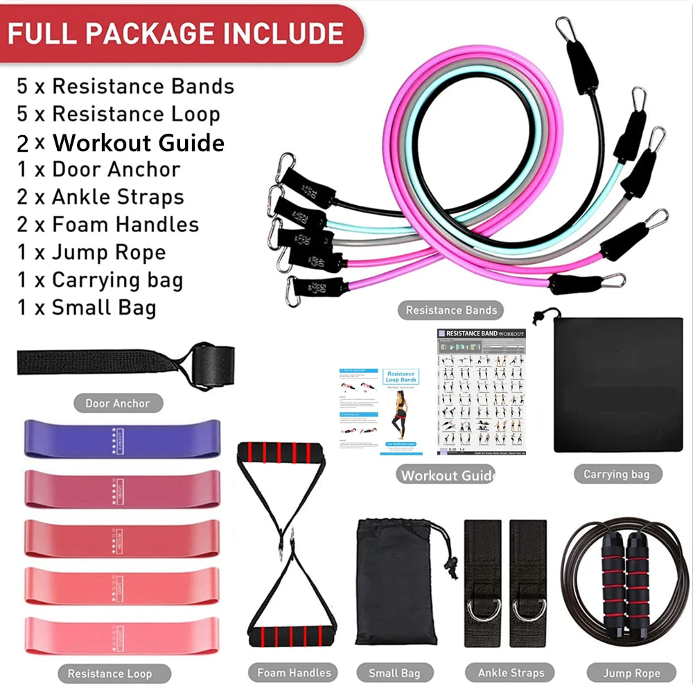 Women Fitness Resistance Loop Bands Set Training Exercise Yoga Expander Elastic Band Equipment for Home Workout Gym Bodybuilding - Image 20