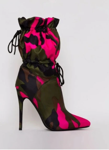 Women Sexy High Heels 11cm Stilettos Fashion Camouflage Ankle Boots Shoes - Image 6