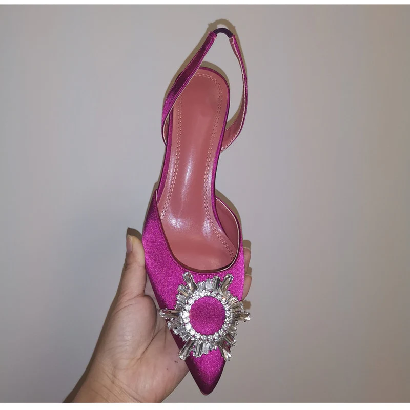 Women's High Heels Pointed Toe Triangle Strap High Heels Party Wedding Bridal Shoes - Image 8